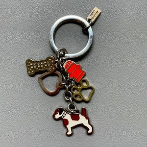 Coach pave collar dog key ring